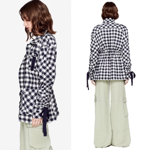 Jonathan Simkhai Gingham Twill Utility Jacket - Picture 3 of 15